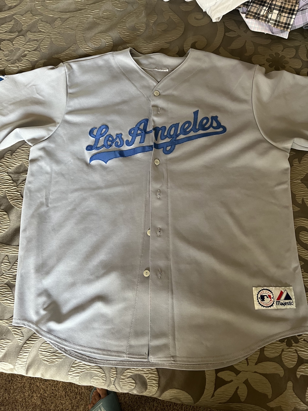 Majestic Road Gray Men's XL Los Angeles Dodgers Russell Martin Jersey